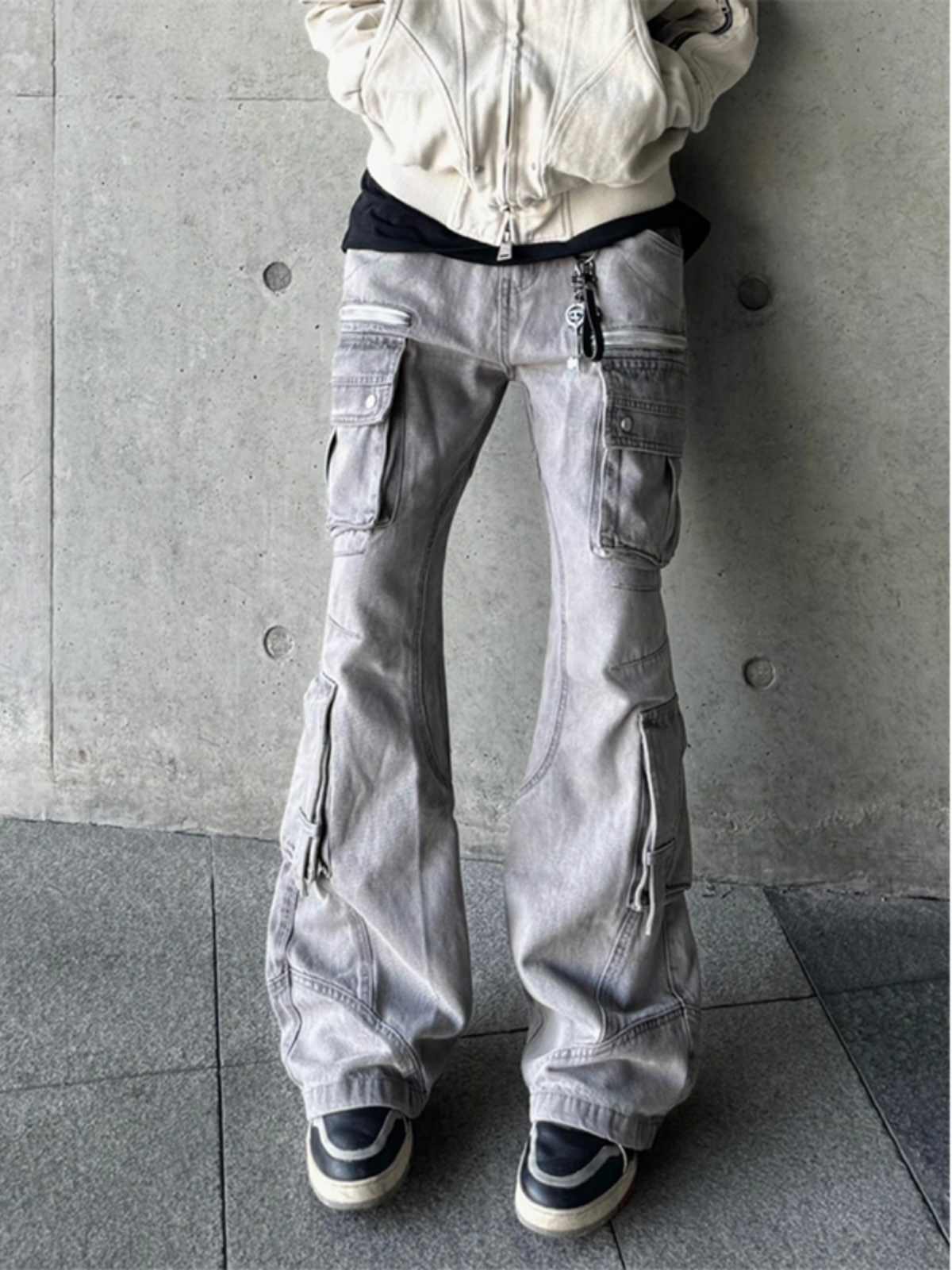 American High Street Multi-pocket Workwear Skinny Jeans