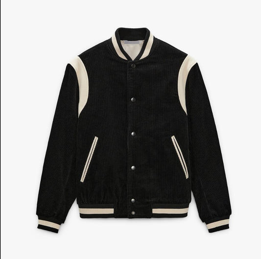 Spring Men's Velvet Stitching Baseball Jacket