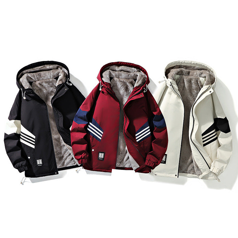 Fleece Jacket Hooded Thickened Trendy Brand Warm Outdoor Mountain Couple Men's Assault Jacket