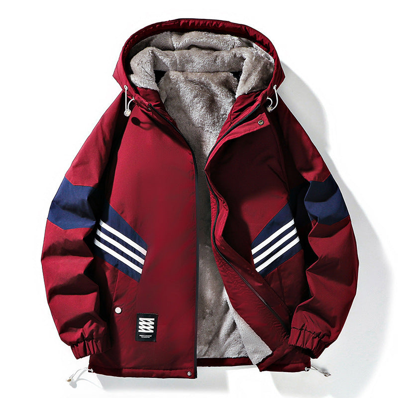 Fleece Jacket Hooded Thickened Trendy Brand Warm Outdoor Mountain Couple Men's Assault Jacket